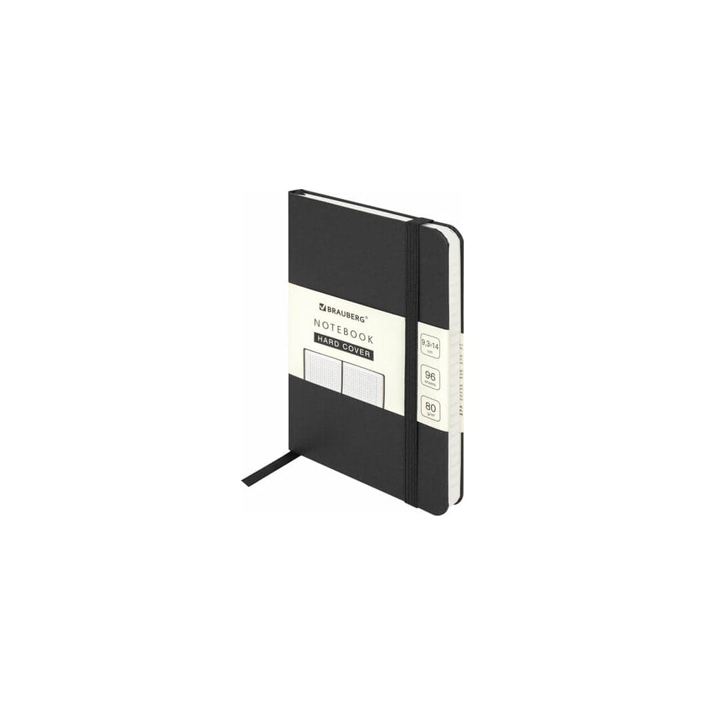 Блокнот BRAUBERG ULTRA малый формат 96x140 мм А6, балакрон, 80 г/м2, 96 листов, клетка, черный 113052