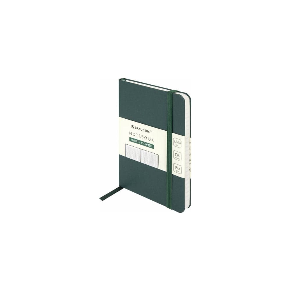 Блокнот BRAUBERG ULTRA малый формат 96x140 мм А6, балакрон, 80 г/м2,96л,клетка,темно-зеленый 113055