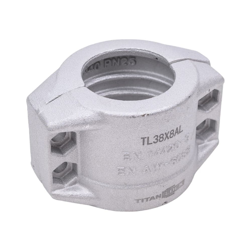 Усиленный 4-х болтовый хомут TITAN LOCK алюминий, TL38x8AL TL38X8AL