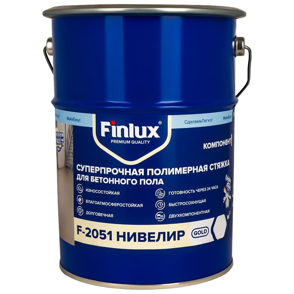 Суперпрочная полимерная стяжка (ровнитель) для бетонного пола Finlux F-2051 Нивелир 4603783200689