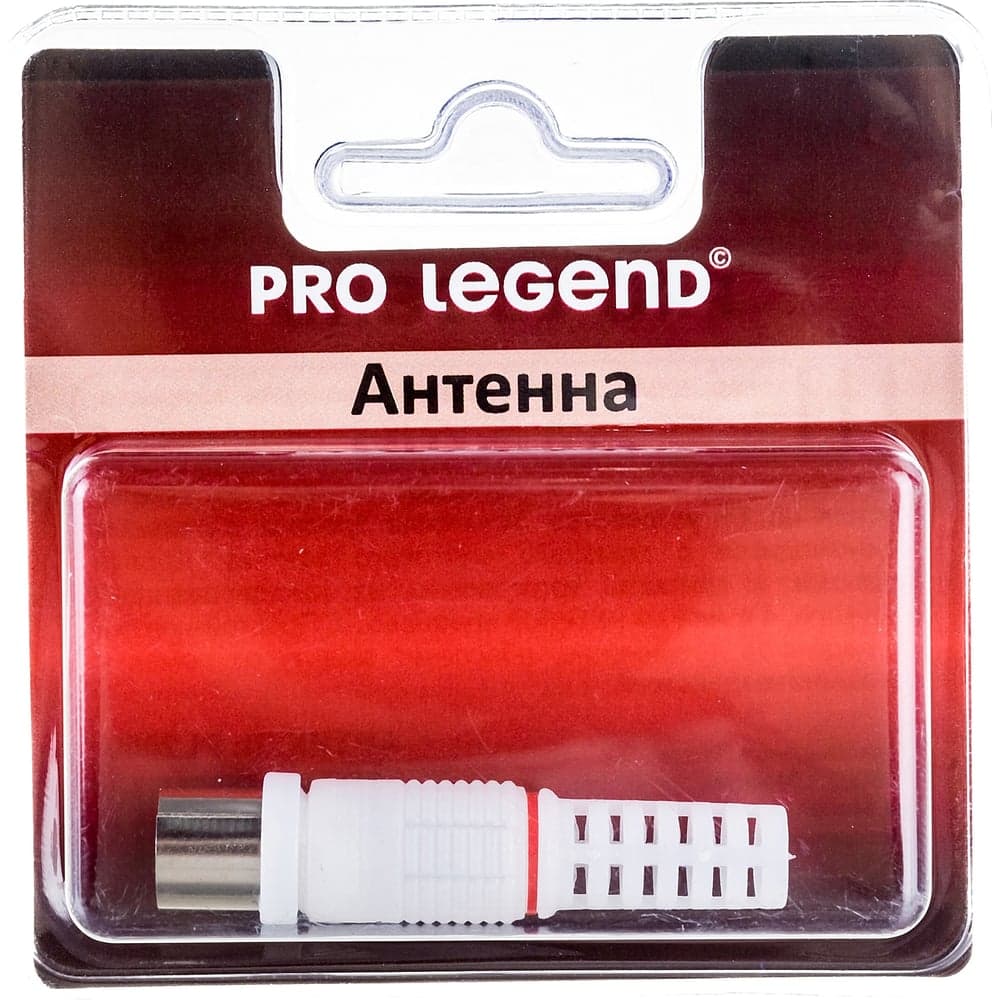 Антенный штекер Pro Legend пластиковый, розетка, прямой, белый, PL2000