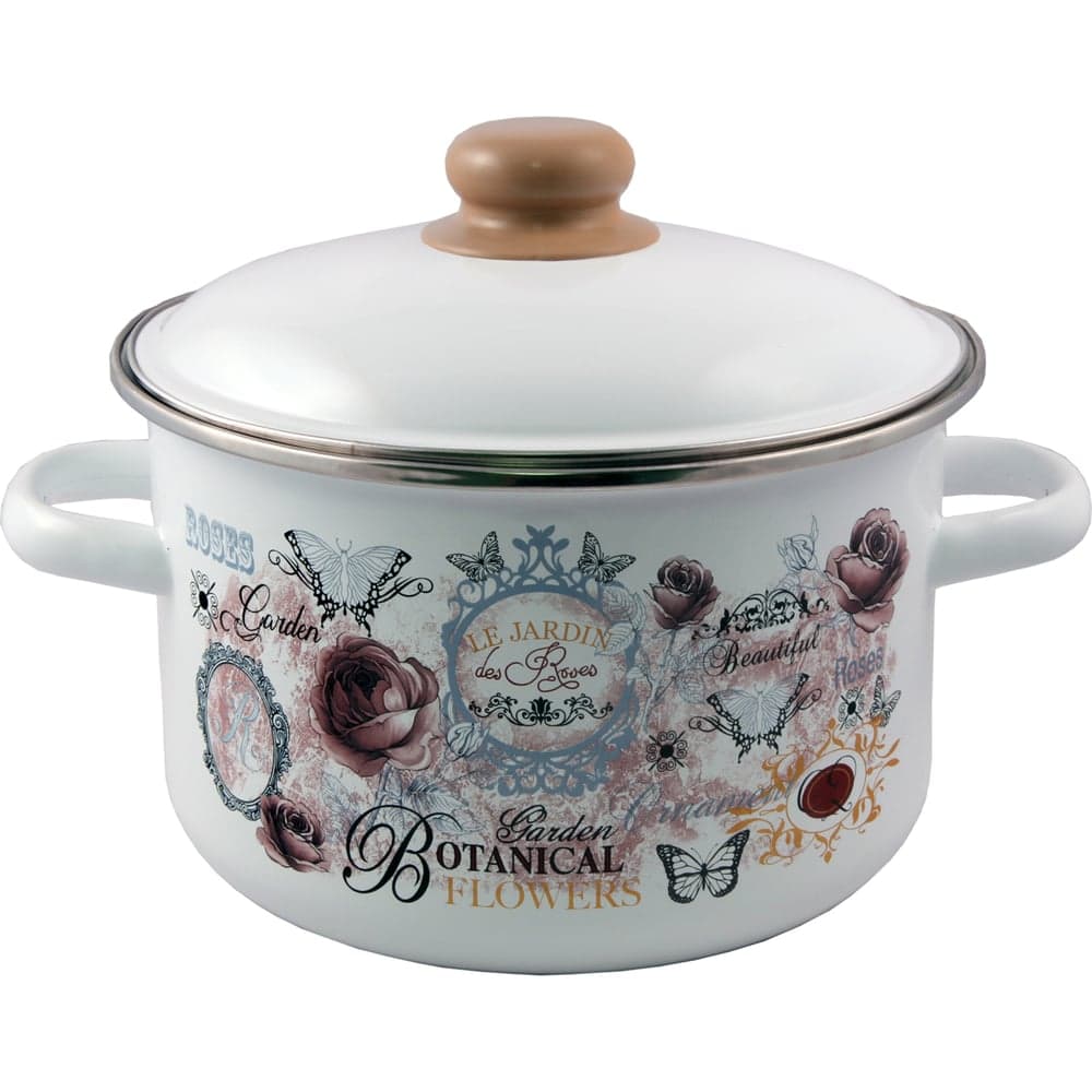Цилиндрическая эмалированная кастрюля appetite Roses 3 л 1RD181М Roses