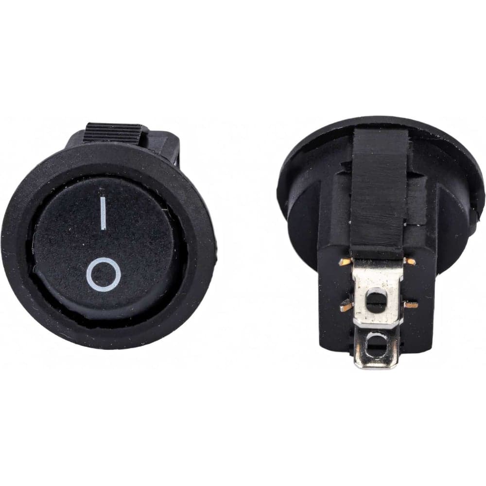 Клавиша Nord-Yada 250V 3А круглая Micro черная (2конт.) ON-OFF (2шт в упаковке) 905482