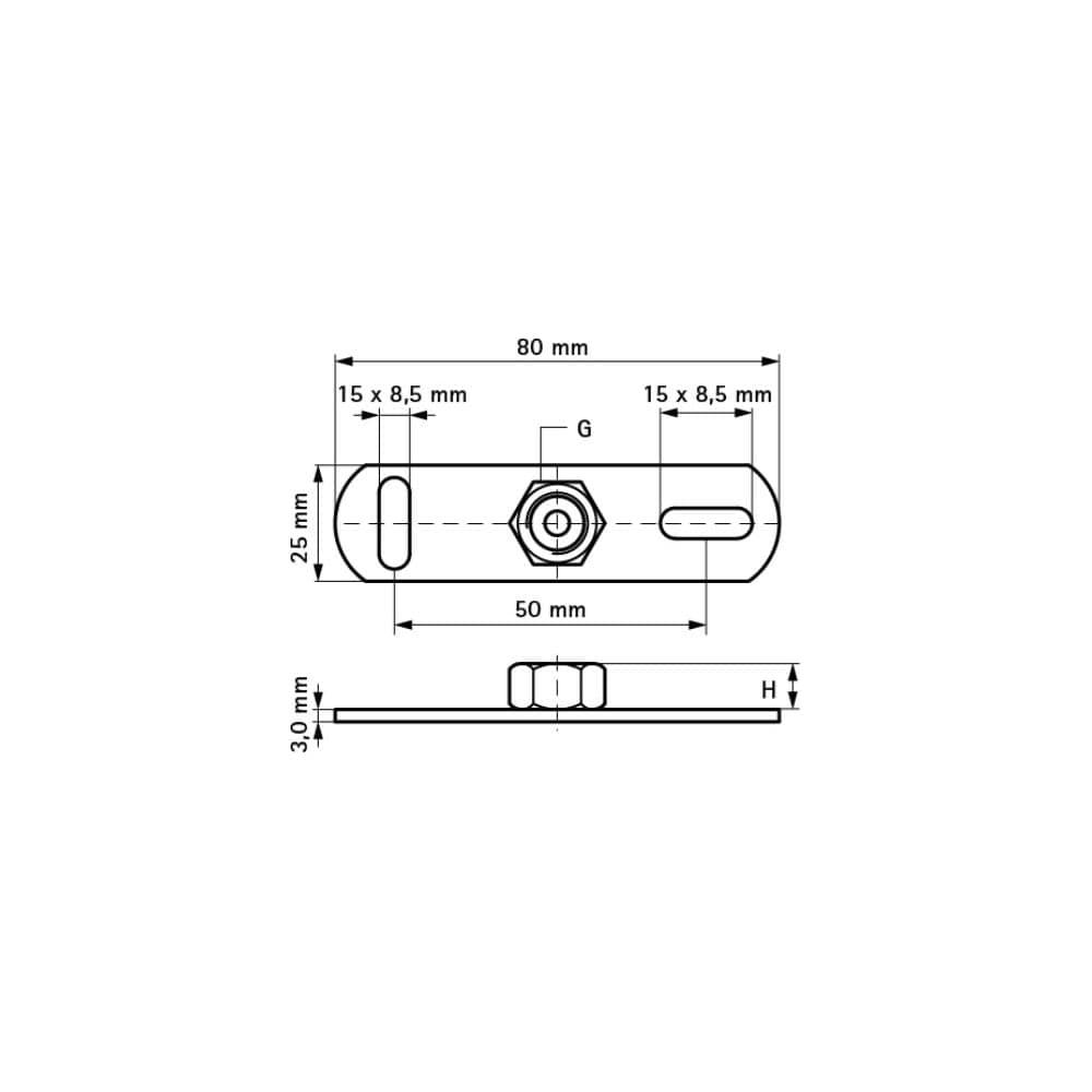 Подпятник BIS, M8/10 КОНКРЕП 6703009