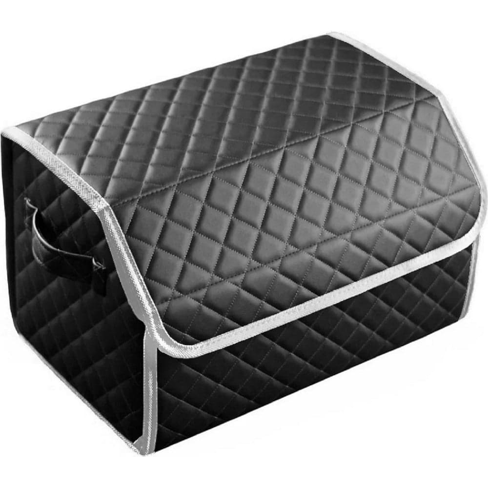 Сумка-органайзер в багажник Vicecar серая нить/белый кант, VC040_белый