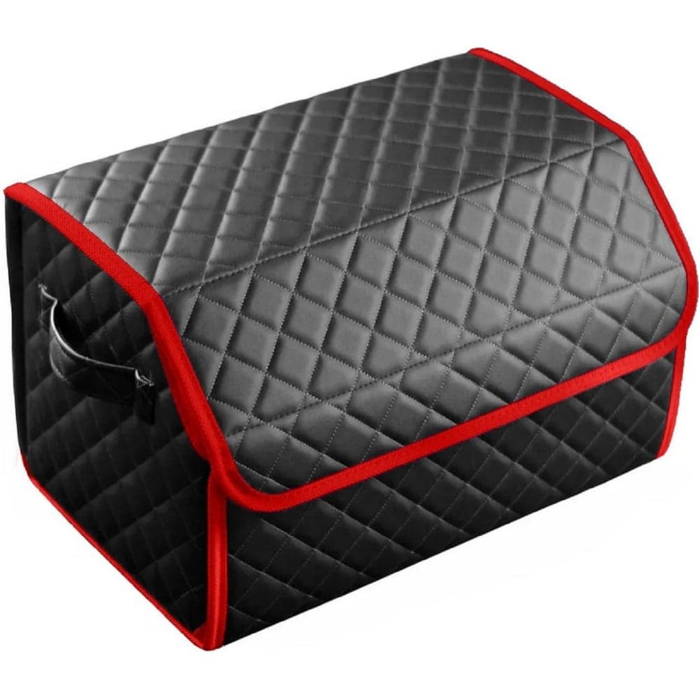 Сумка-органайзер в багажник Vicecar серая нить/красный кант, VC040_красный
