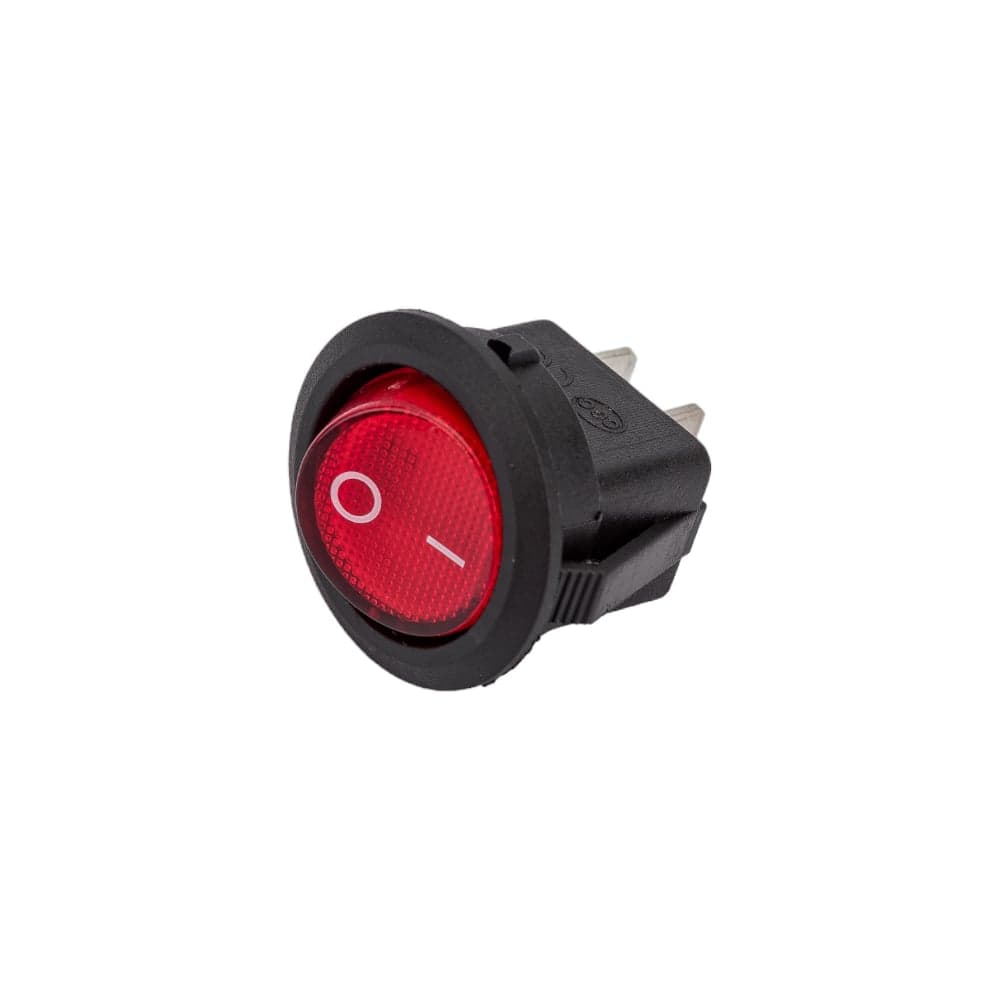 Круглая клавиша Nord-Yada 250V 6А красная (2контакта) ON-OFF (2шт в упаковке) 905483