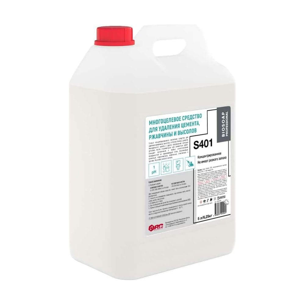 Средство для удаления цемента, ржавчины и высолов АиС BIOSOAP Proffecional / S401 5л 9041495