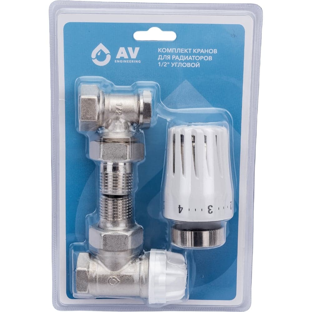 Комплект кранов для радиаторов AV Engineering 1/2" угловой AVE144112