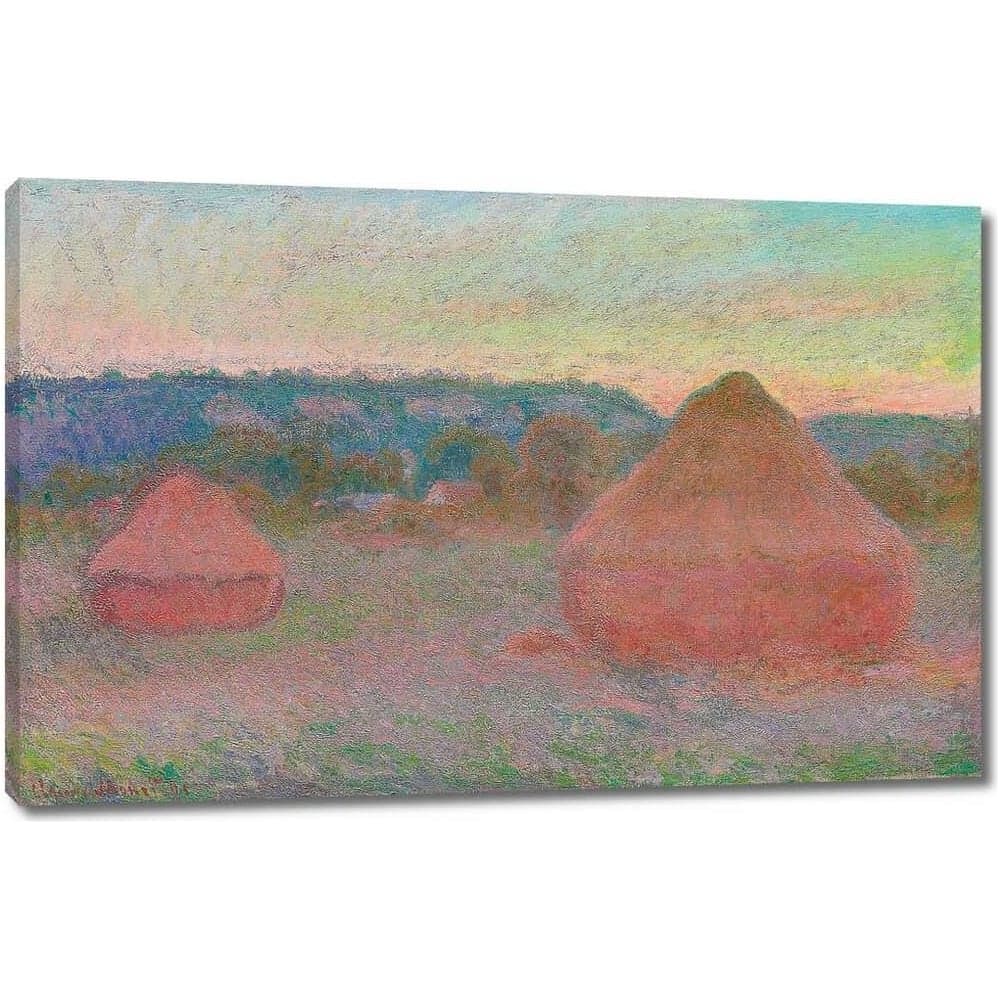 Картина-репродукция ООО Первое ателье Стога сена, закат, эффект снега 35x23 см ps143147-1
