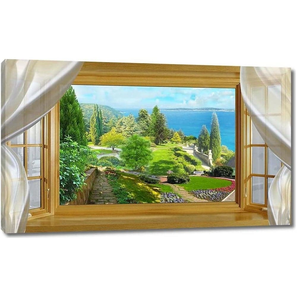 Картина ООО Первое ателье Вид из окна на зеленый парк 80x48 см ps28653-4