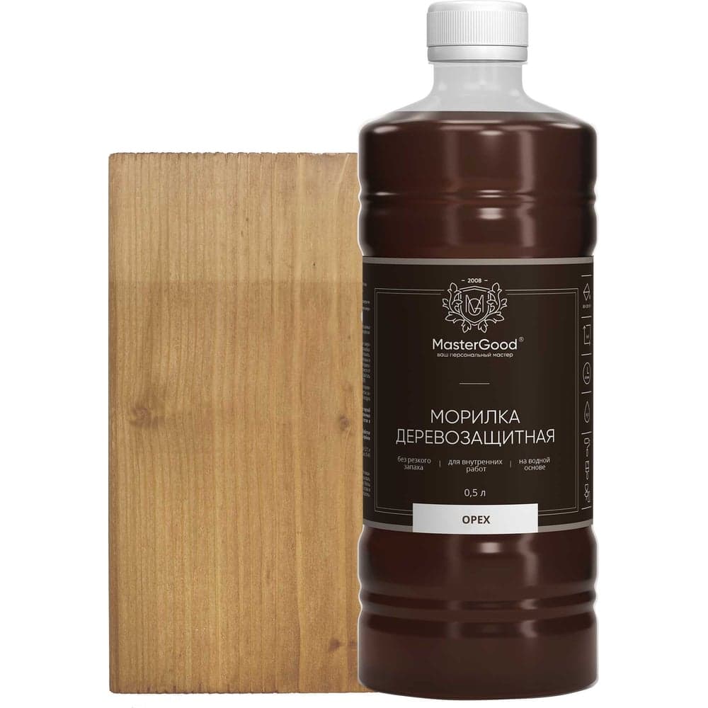Морилка MasterGood MG Орех, 0.5 л MG-морилка-0,5/орех