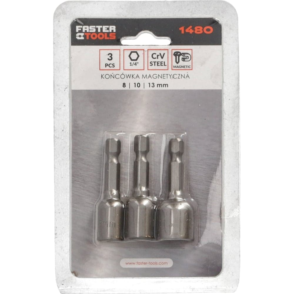 Насадка магнитная FASTER TOOLS набор 8/10/13 мм 1480/ FT308-79