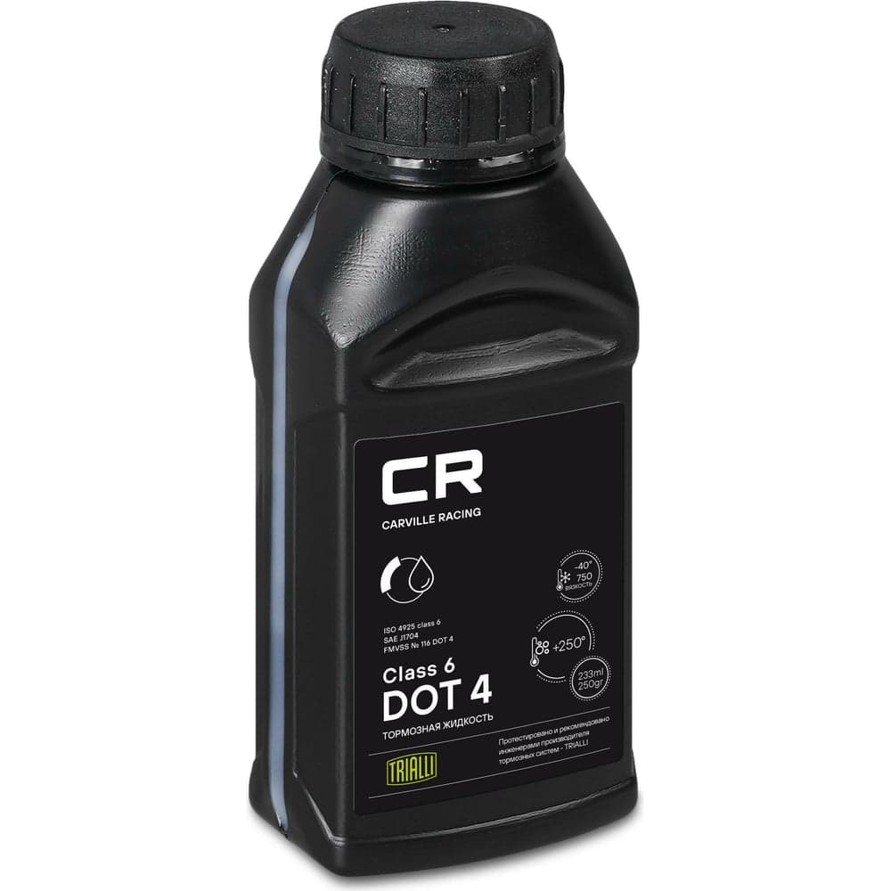 Тормозная жидкость CARVILLE RACING DOT 4 Class 6, t 250C, вязкость 700, 233 мл/250 г L6275257