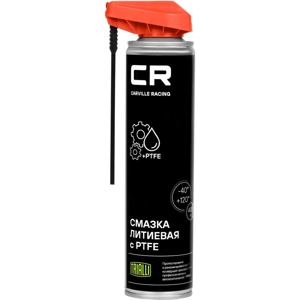 Литиевая смазка с PTFE CARVILLE RACING белая, аэрозоль, расп. 2в1, 400 мл G7400654