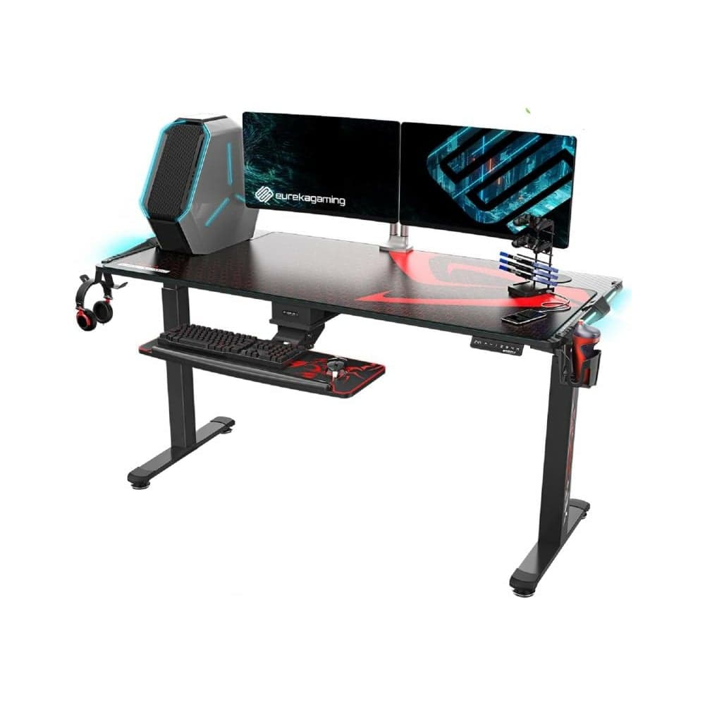 Стол для для компьютера c электрической регулировкой по высоте и RGB-подсветкой EUREKA ERK-EGD-S62B-V1