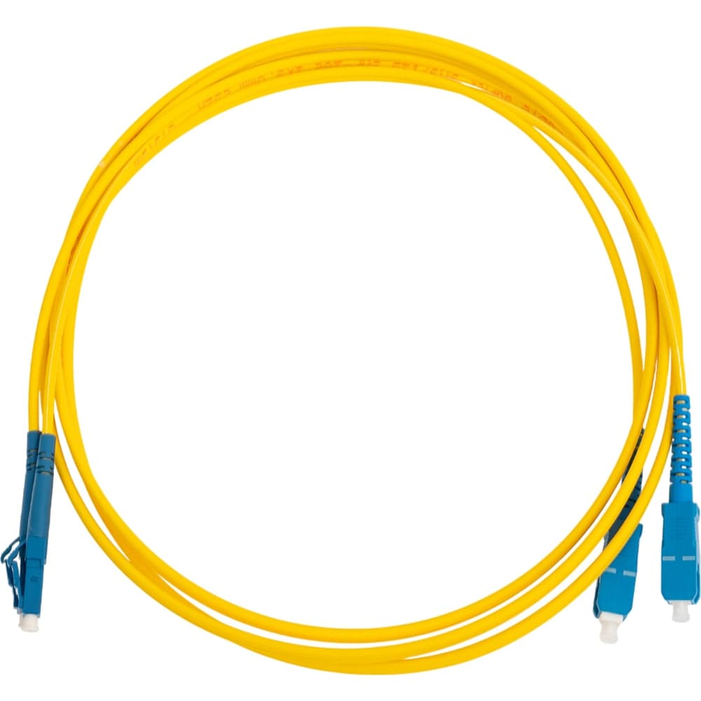 Оптический патч-корд REXANT (SM), 9/125 (OS2), LC/UPC-SC/UPC, 3 мм дуплекс, LSZH, 2 м 50-2477-1