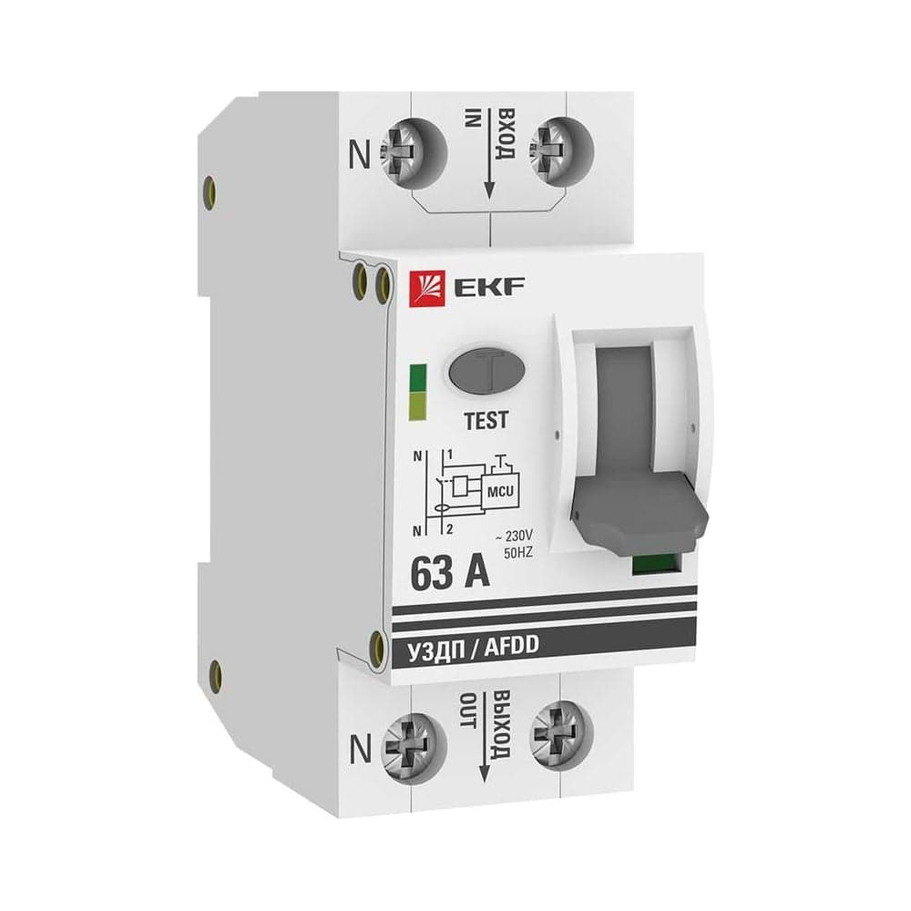 Устройство защиты от дугового пробоя EKF (УЗДП) 1P+N 63А PROxima afdd-2-63-pro