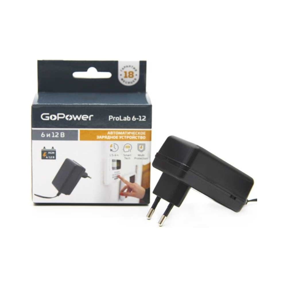 Зарядное устройство GoPower для свинцово-кислотных аккумуляторов 6 и 12V ProLab 6-12 1.0A (1/100) 00-00015352