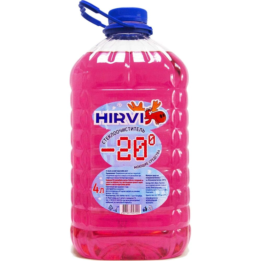 Очиститель стекол HIRVI зимний, -20, 4 л 043х340