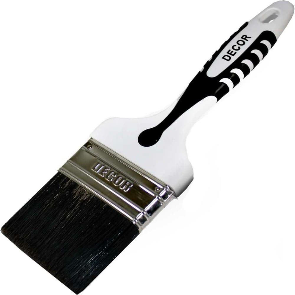 Кисть DECOR Black White для грунта 25x15мм, черная щетина, 2К ручка 840-025 11607148