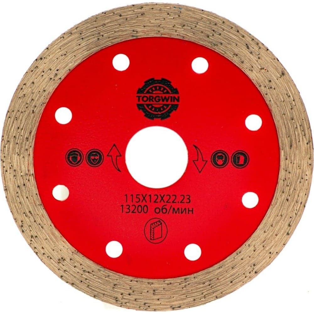 Диск алмазный TORGWIN отрезной сплошной по керамике 115x22.2/12x1.1мм. All-over Segmented Professional for Ceramic 106AG-11522KL-12_TW
