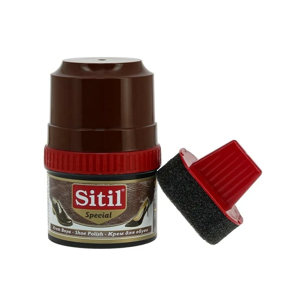 Крем-блеск для обуви Sitil Shoe Polish темно-коричневый 60 мл 101.02 SKB