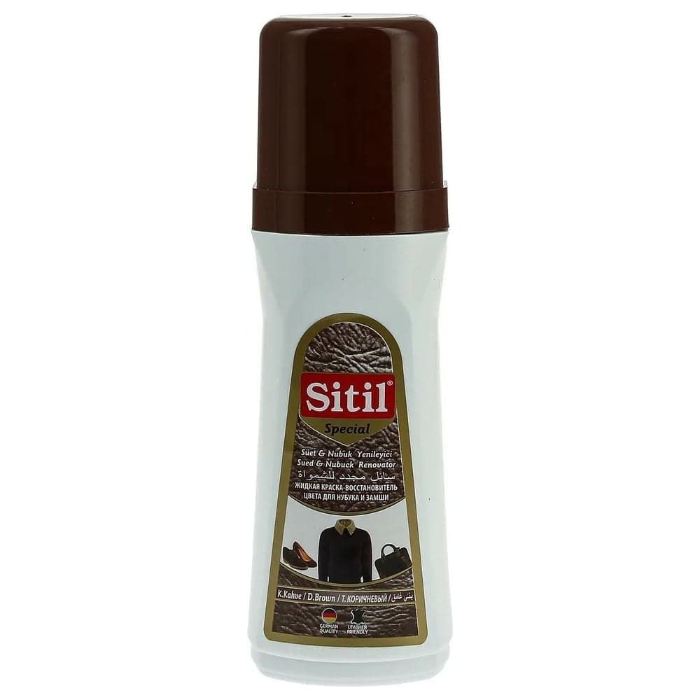 Жидкая краска-восстановитель для замши и нубука Sitil Suede&amp;Nubuck Renovator темно-коричневая 100 мл 110.02 SSN