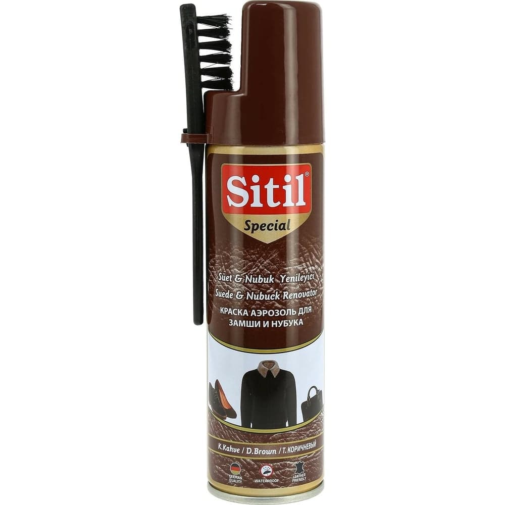 Аэрозоль-восстановитель для замши и нубука Sitil Suede&amp; Nubuck Renovator темно-коричневый 250 мл 122.02 SSNS