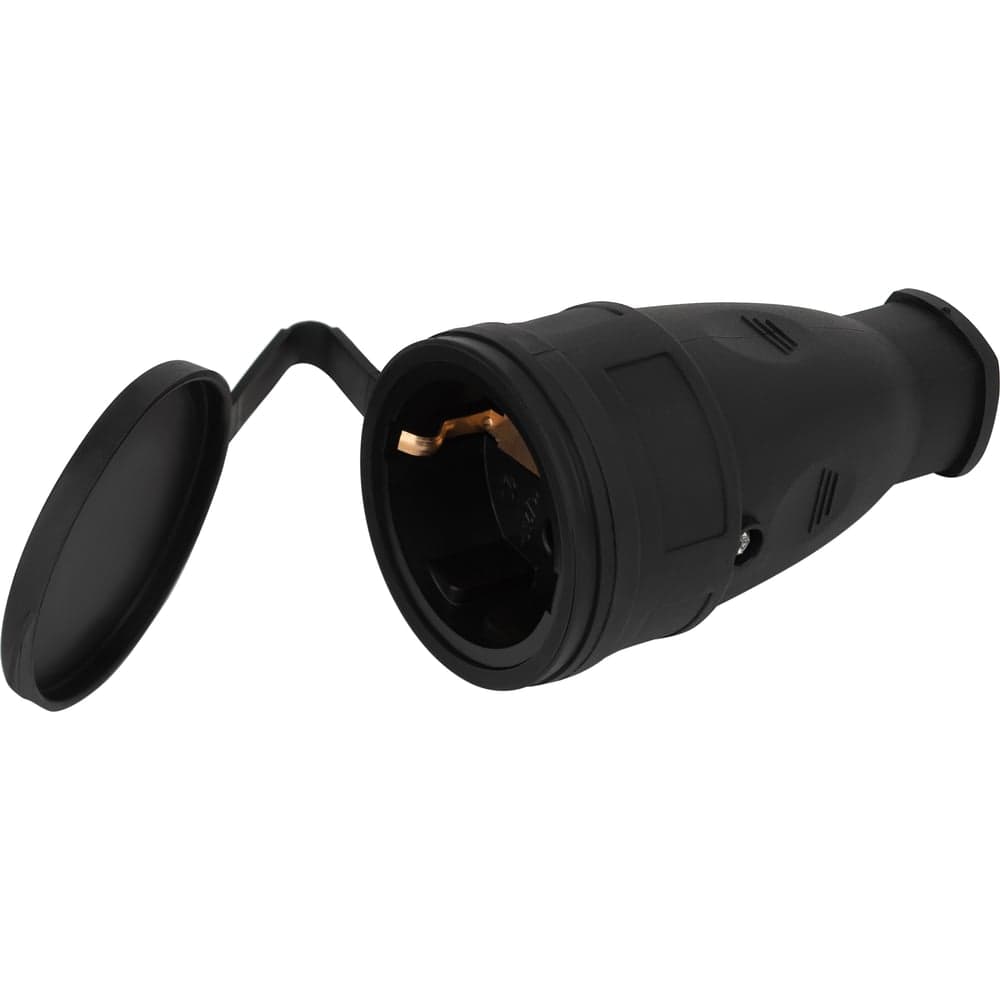 Розетка ЭРА RX10-B-IP44 каучуковая c заземлением 16А IP44 прямая черная Б0055418