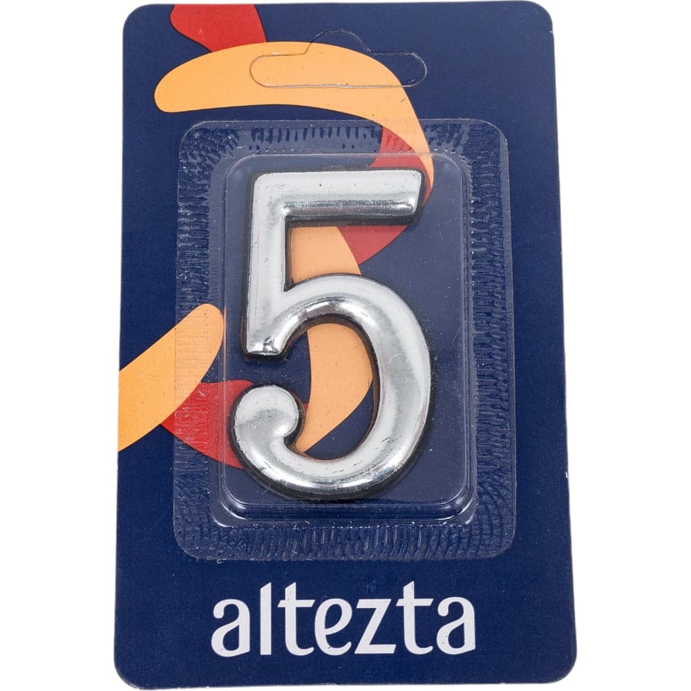 Дверная цифра Левша "5" ALTEZTA хром У4-9095.Х