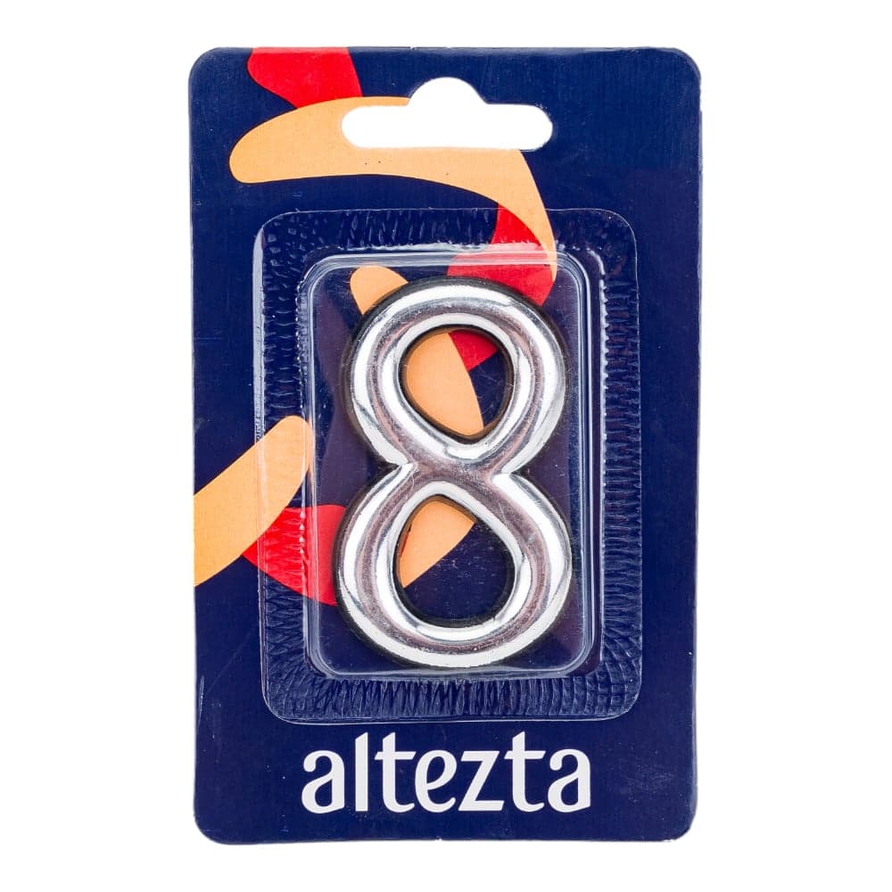 Дверная цифра Левша "8" ALTEZTA хром У4-9098.Х