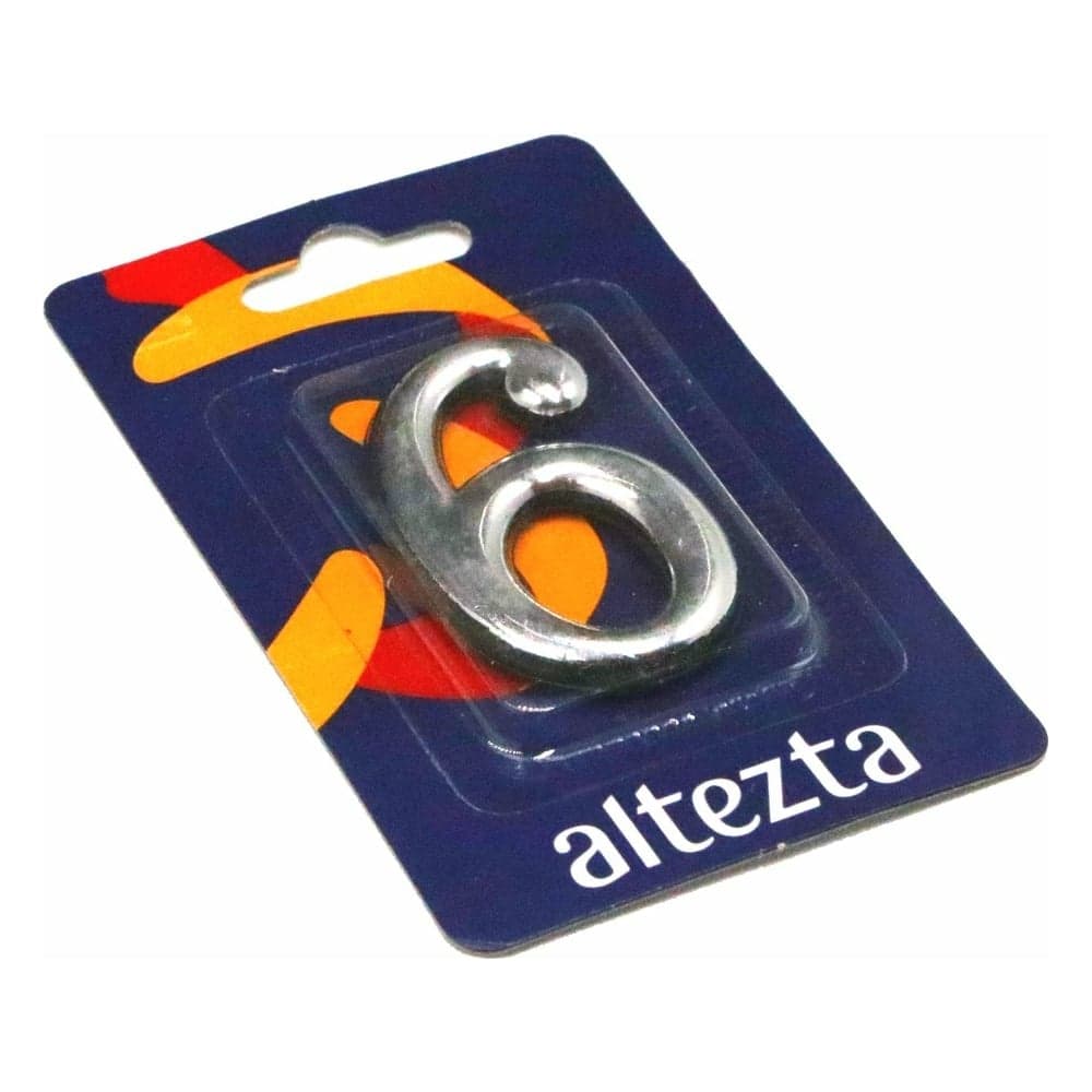 Дверная цифра Левша "6" ALTEZTA хром У4-9096.Х