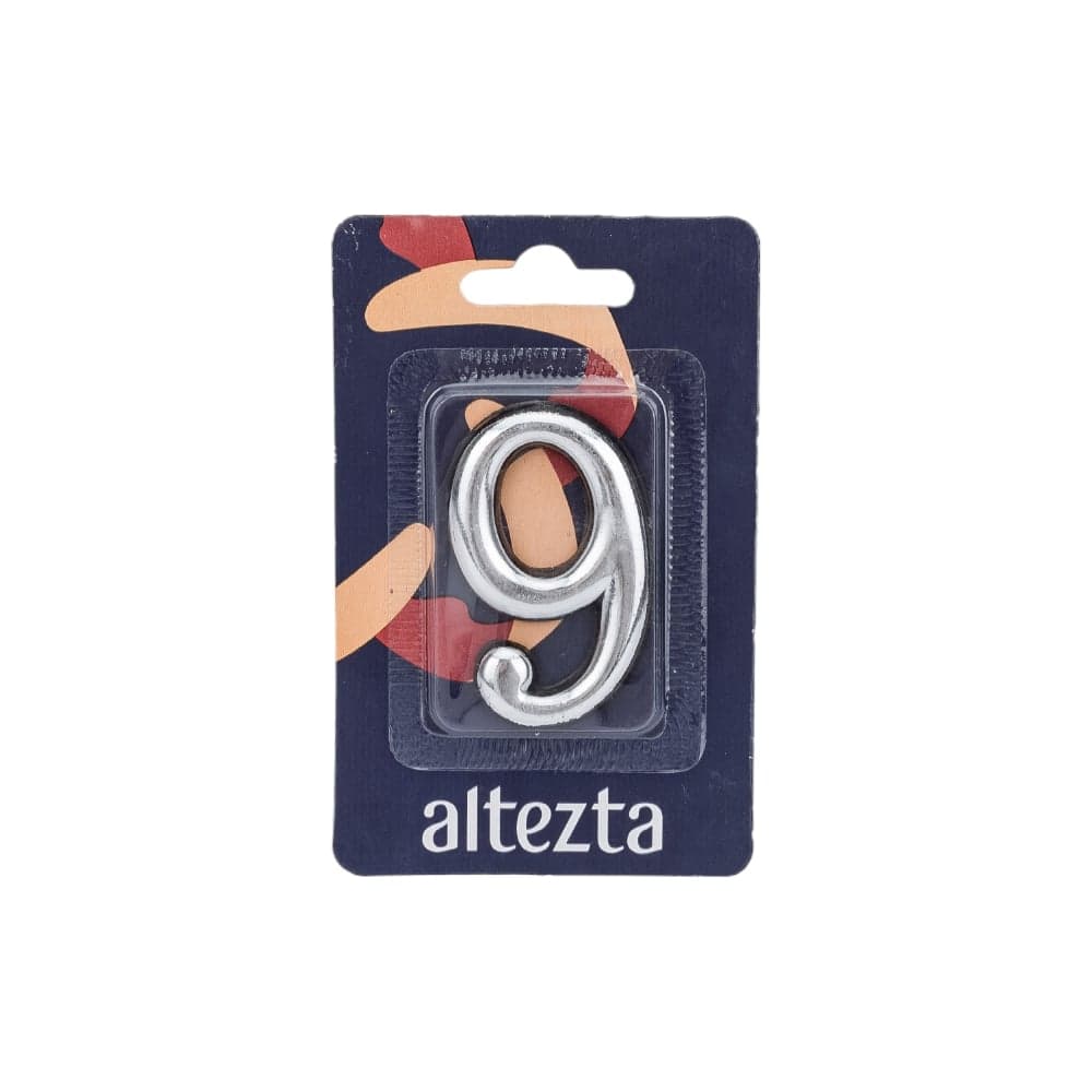 Дверная цифра Левша "9" ALTEZTA хром У4-9099.Х