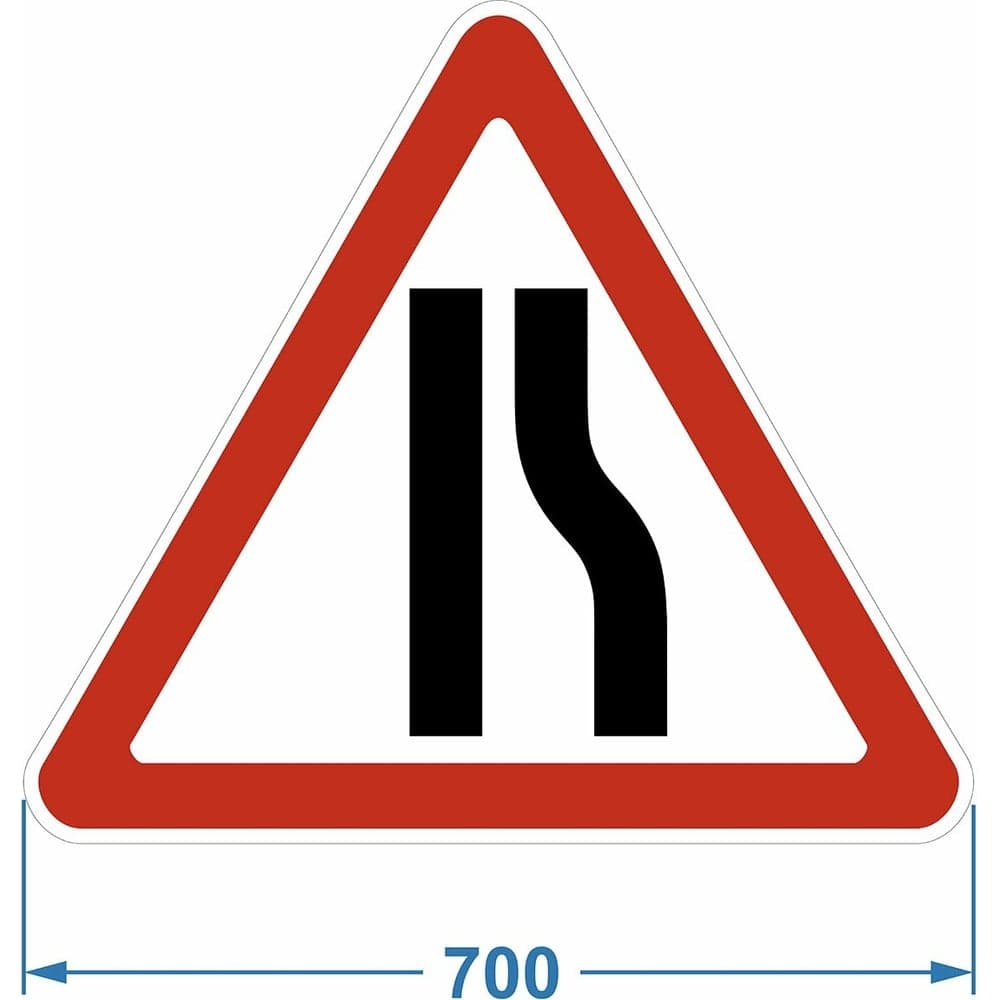 Дорожный знак 1.20.2 "Сужение дороги с правой стороны" PALITRA TECHNOLOGY 120005-1-20-2-I