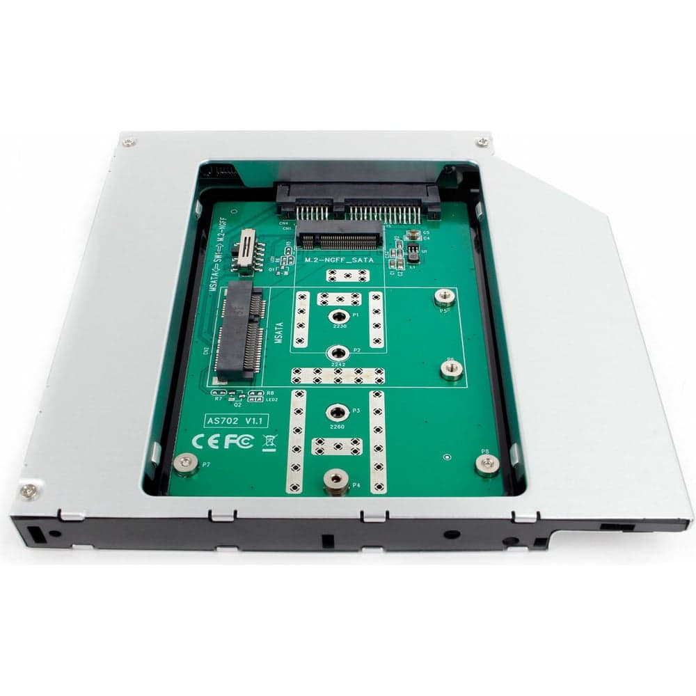 Сменный бокс AgeStar для 2.5" HDD/SSD/М.2/mSATA, 12,7 мм, металл-пластик, черный, SMNF2S