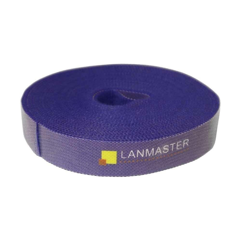 Хомут-липучка LANMASTER ширина 20 мм, 5 м, синий LAN-VCM5M-BL