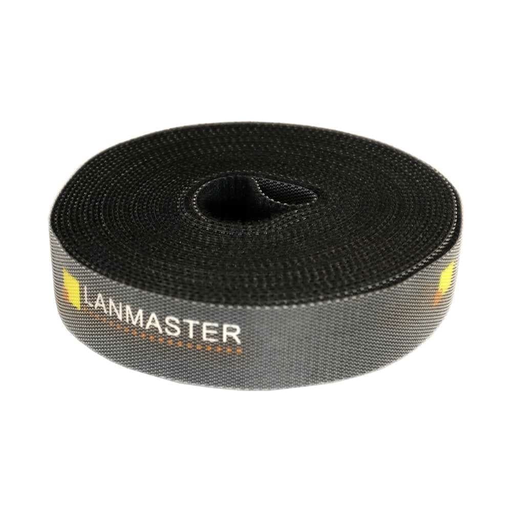 Хомут-липучка LANMASTER ширина 20 мм, 5 м, черный LAN-VCM5M-BK