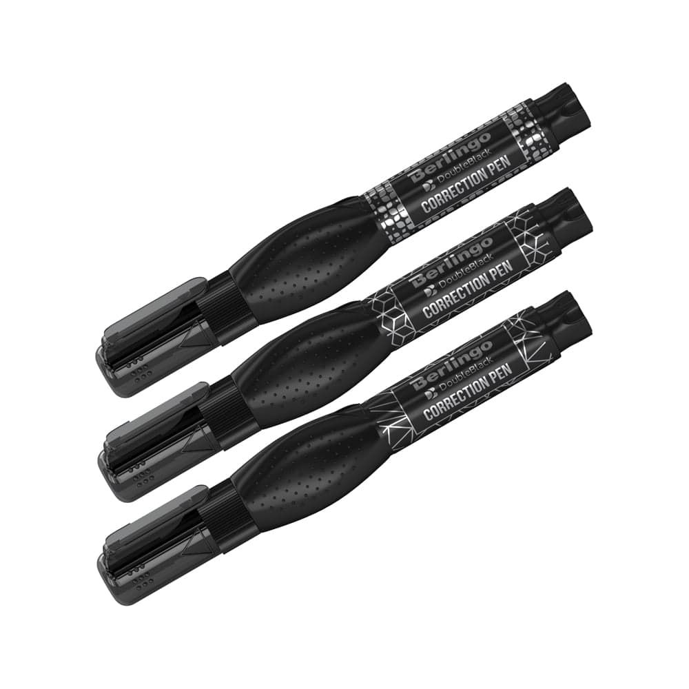 Корректирующий карандаш Berlingo Double Black 08 мл, 3 шт., в блистере KR_08005_3