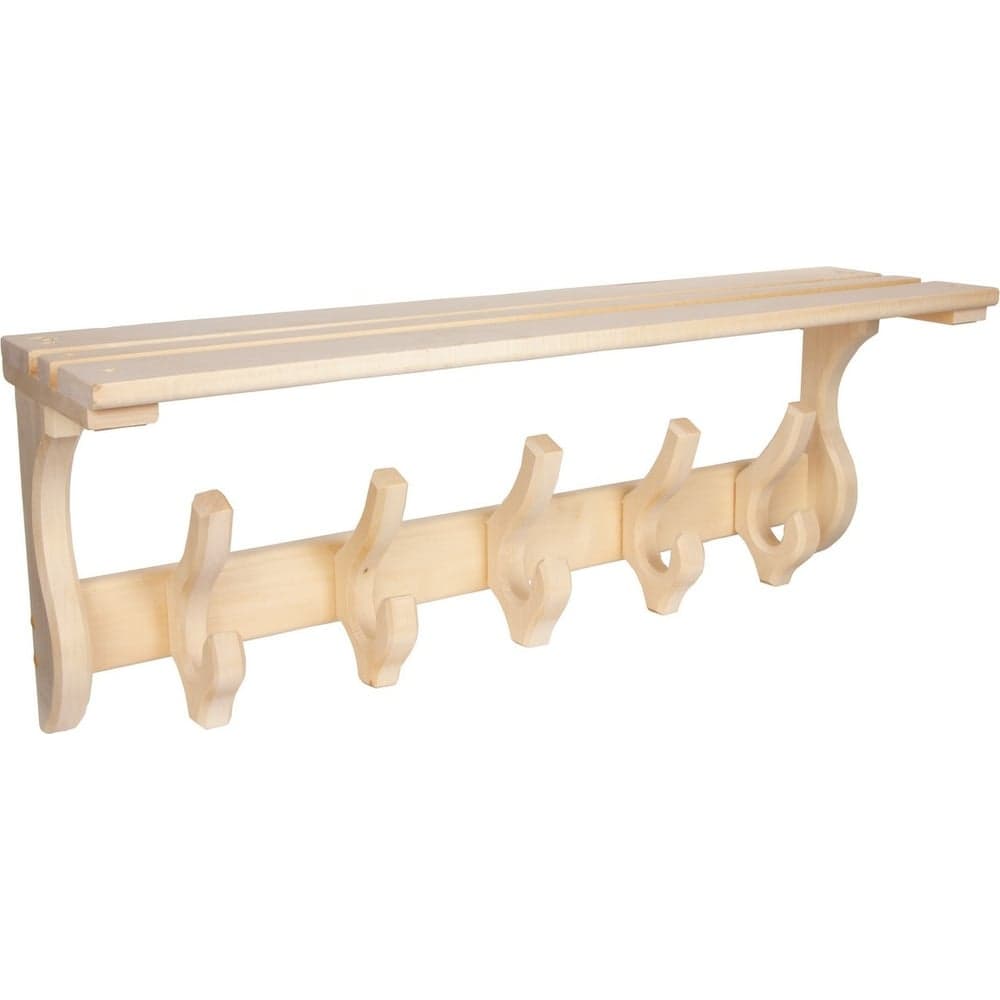 Полка с вешалкой Банная линия 5 двойных крючков, 60x35x25 см 12-521