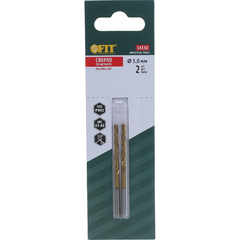 Сверло (2 шт; 3 мм; HSS) по металлу Fit 34330