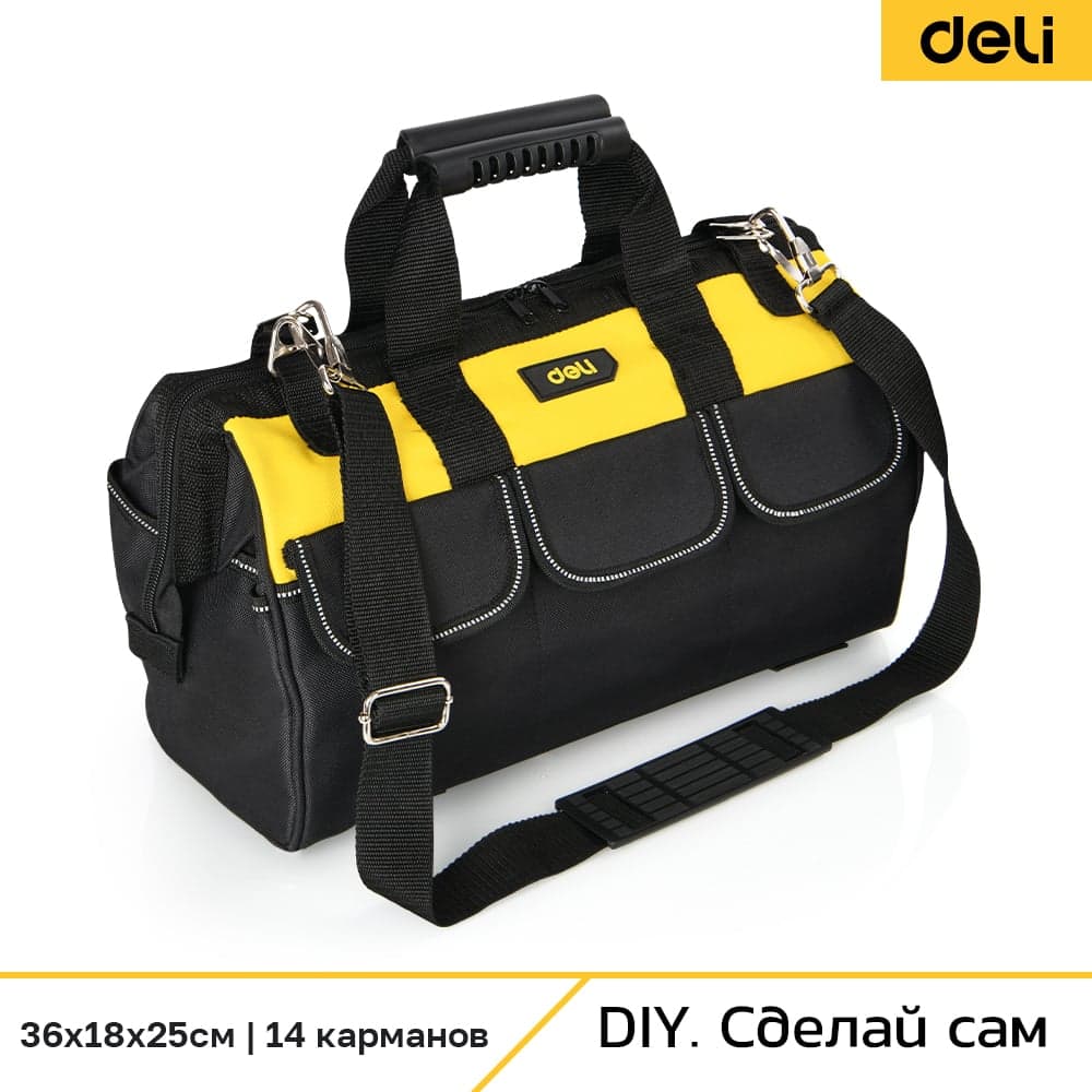 Сумка для инструментов DELI dl430013 310x170x220 мм, ткань oxford, плечевой ремень, 5 карманов 98478 - 2