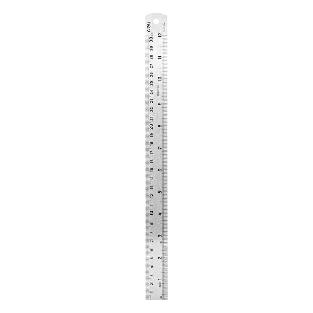 Стальная линейка DELI dl8030y 300 мм, нержавеющая сталь 104498