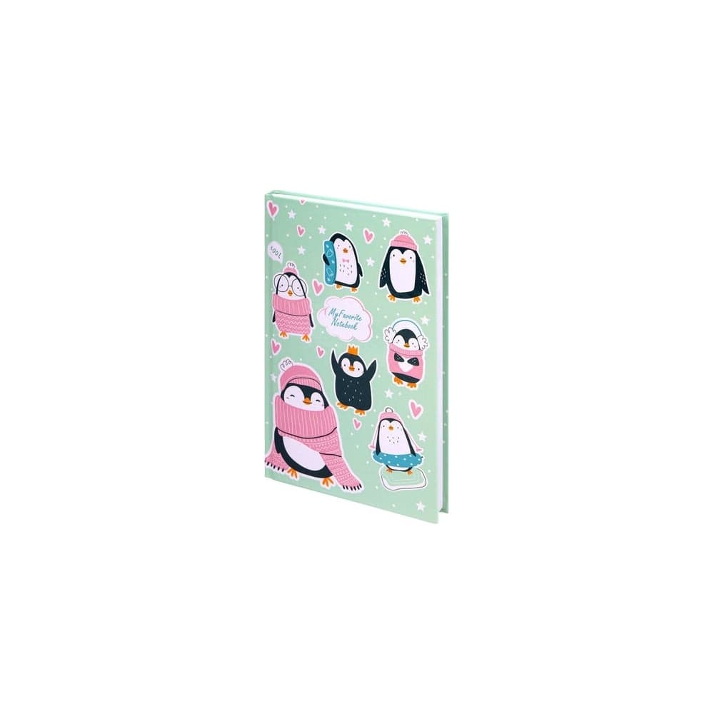 Блокнот BRAUBERG Kids Пингвинчики А5, 134x206 мм, 80 л, твёрдый, клетка 114420