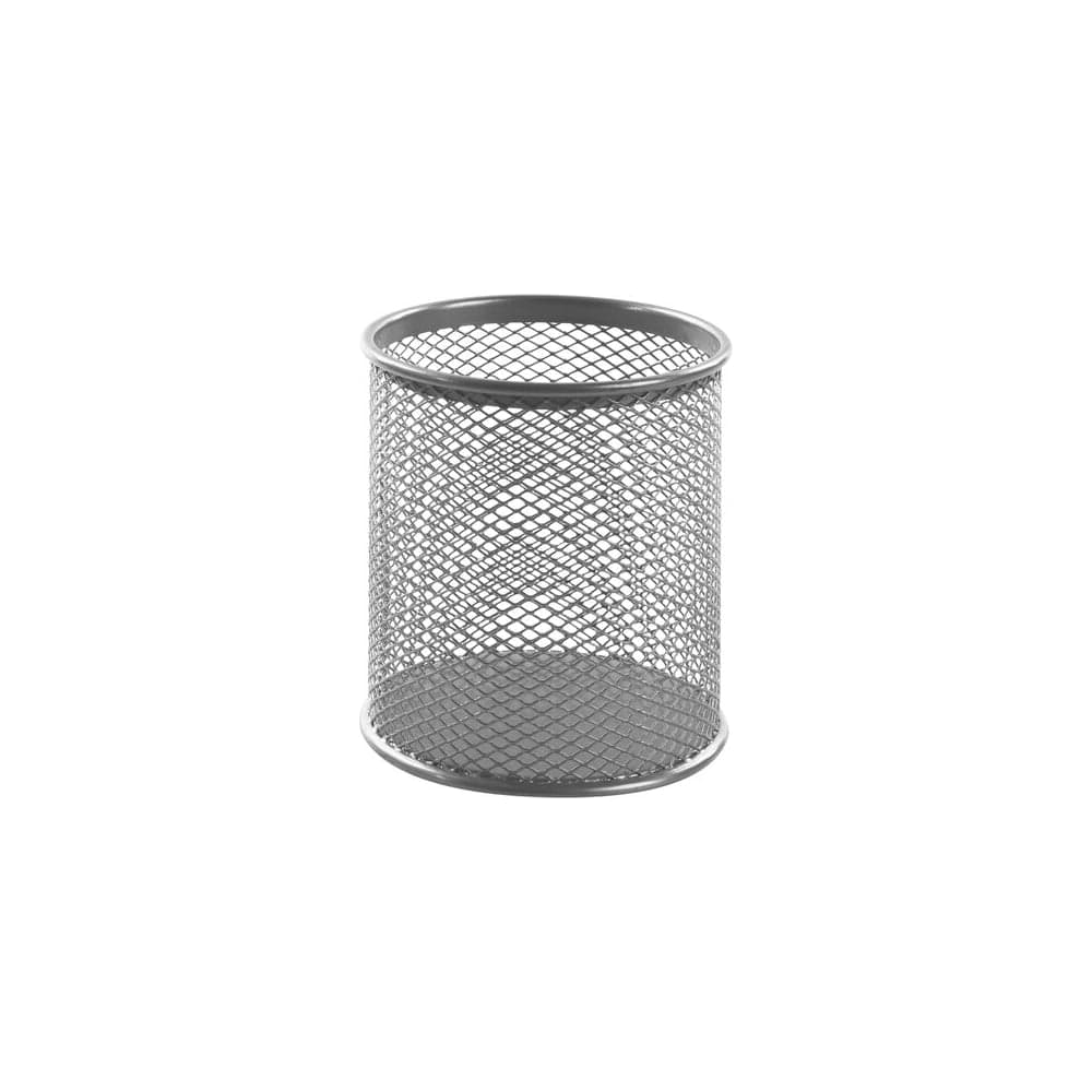 Подставка-органайзер BRAUBERG "Germanium", круглое основание, 100x89 мм, серебро, металлическая 237988
