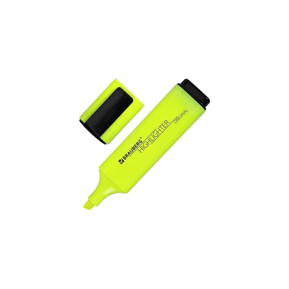 Текстовыделитель BRAUBERG ORIGINAL NEON желтый, линия 1-5 мм 152211
