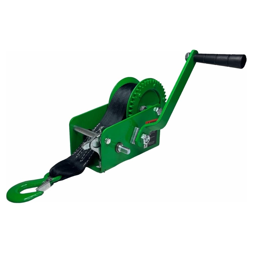 Ручная барабанная лебедка HITCH HW 1100 кг, лента 10 м SZ073169