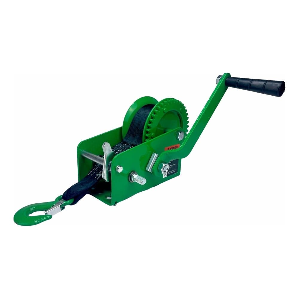 Лебедка ручная барабанная HITCH HW 900 кг лента 10 м SZ073177