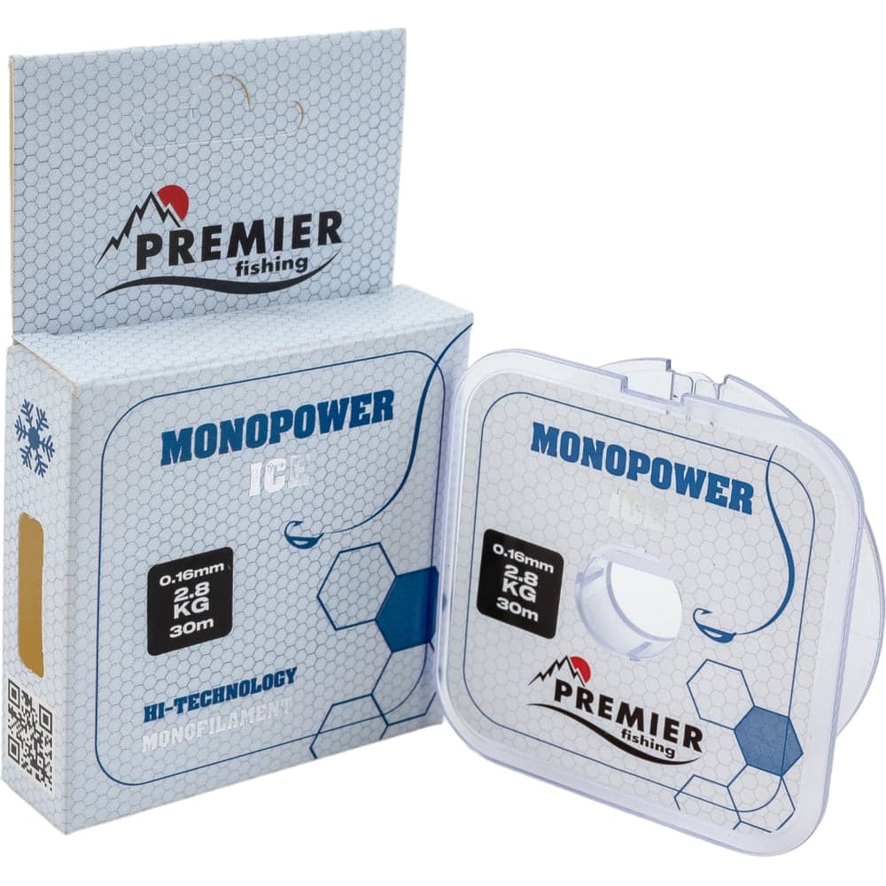 Леска Premier fishing MONOPOWER ICE PR-MI-T-016-30, 0.16мм/30м, прозрачный нейлон 280972