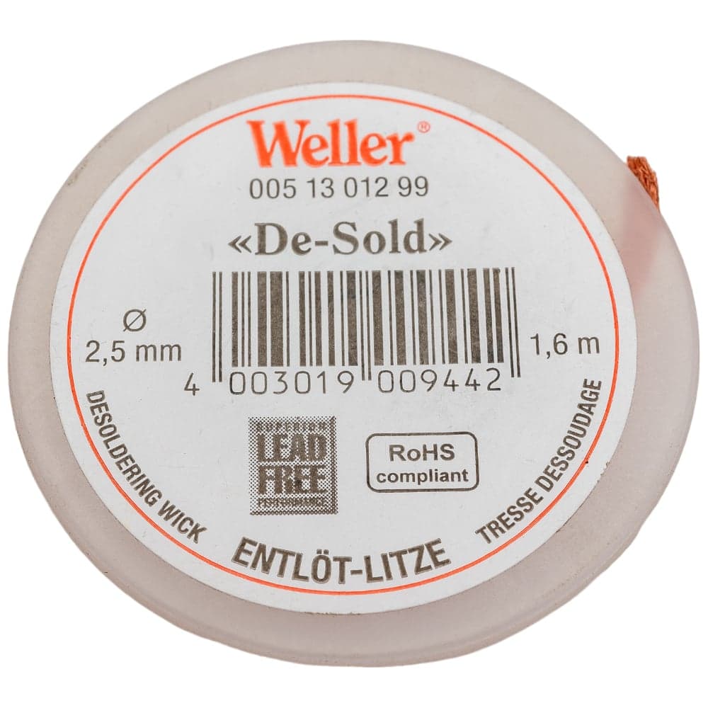 Оплетка для выпайки 1,6 м, 2,5 мм WELLER 51301299N